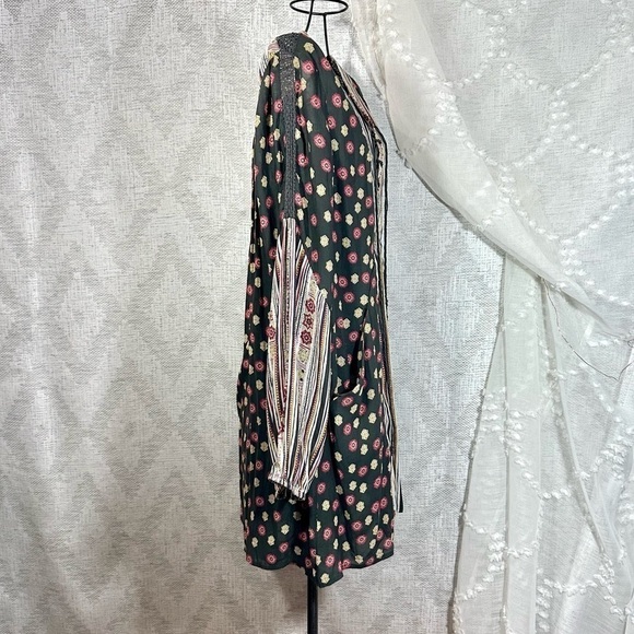Free People Pebble Rain balloon sleeve printed mini boho dress size XS - Picture 10 of 13